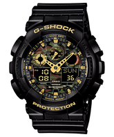 G-Shock Men's Watch Analog & Digital Combo, Black Dial Black Resin Band, GA-100CF-1A9DR